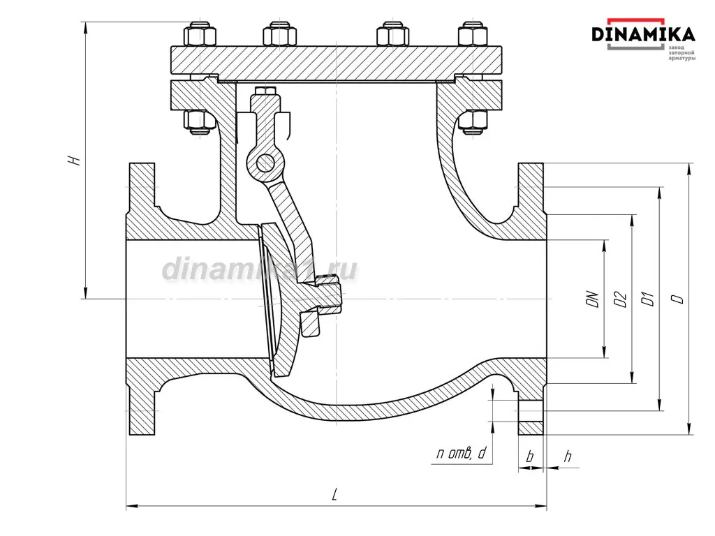 Обратный клапан 19нж53нж Ду50 фланцевый